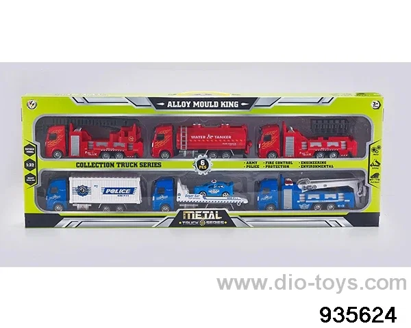 1:32 Pull back alloy car in 6pcs window box