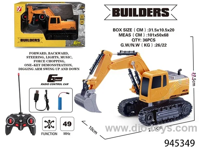6 channel metal construction truck included battery
