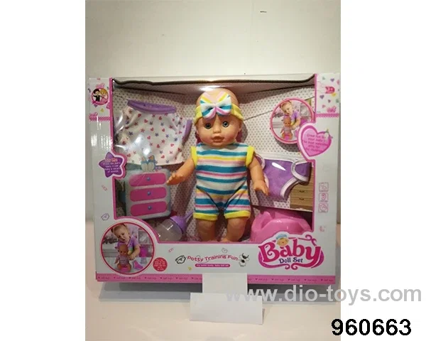 13inch Doll (will absorb water, pee with 13 sounds) in window box