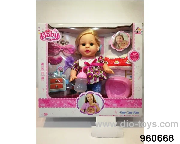 13inch Doll (will absorb water, pee with 13 sounds) in window box
