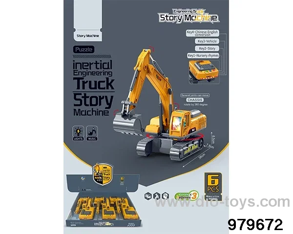 6PCS Inertia Engineering Vehicle Storyteller included battery