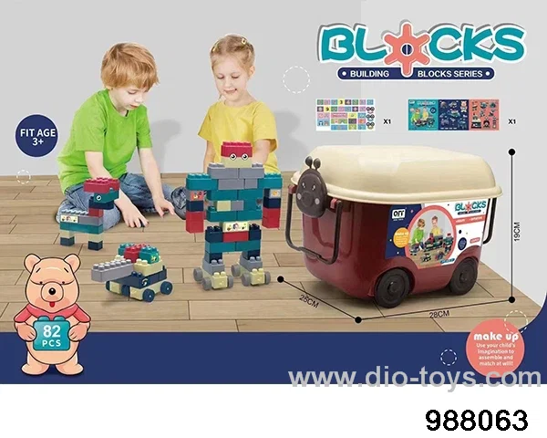 Building block storage box in Barrel 82PCS