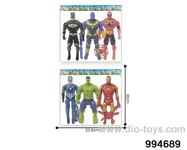 3pcs 16CM Avengers Alliance dolls with lights (2 mixed) in BAG