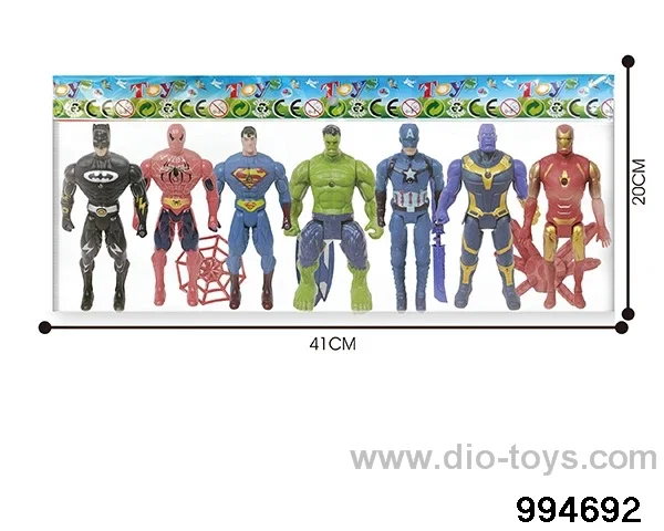 7pcs 16CM Avengers Alliance dolls with lights in BAG