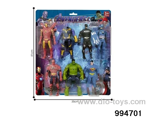 7pcs 16CM Avengers Alliance dolls with lights in blister