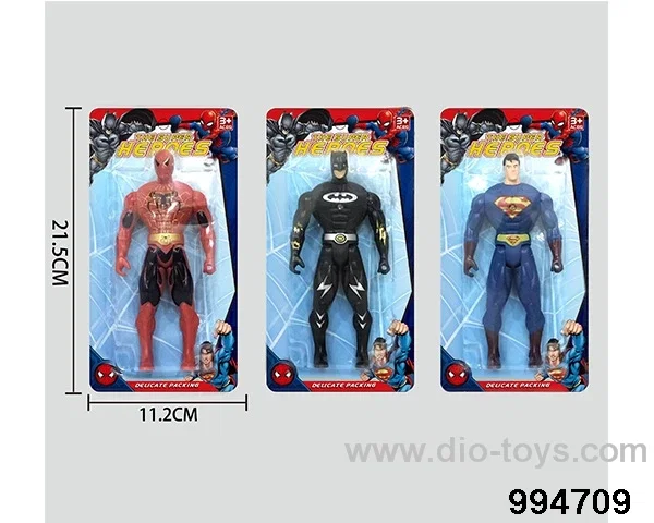 Spiderman Batman Superman 16CM with light in blister