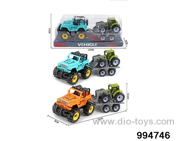 Inertia jeep pulls back the farmer's car in PVC cover