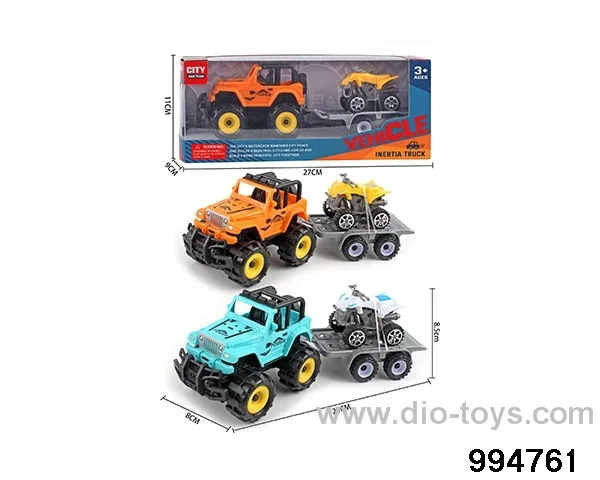 Inertia jeep towing scooter in window box