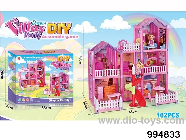 DIY villa set with slide in color box