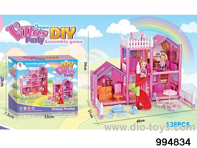 DIY villa set with slide in color box