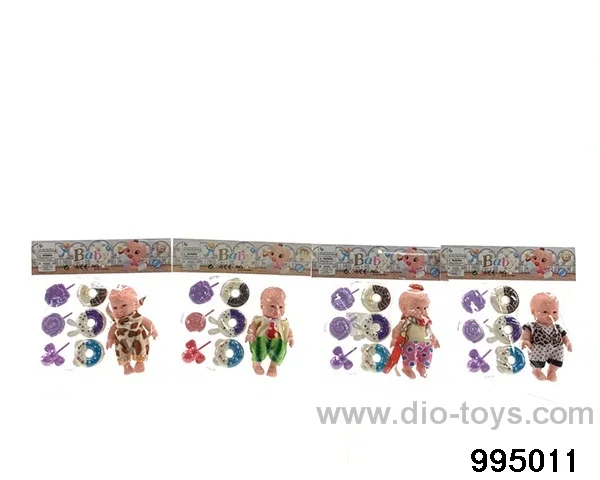 5-inch enamel fashion doll with doughnut lollipop plastic sheet in PP bag with header