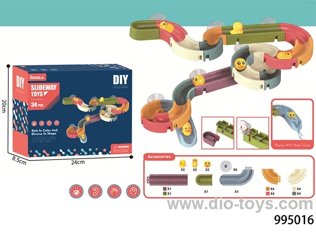 34pcs bathing rail toys in color box