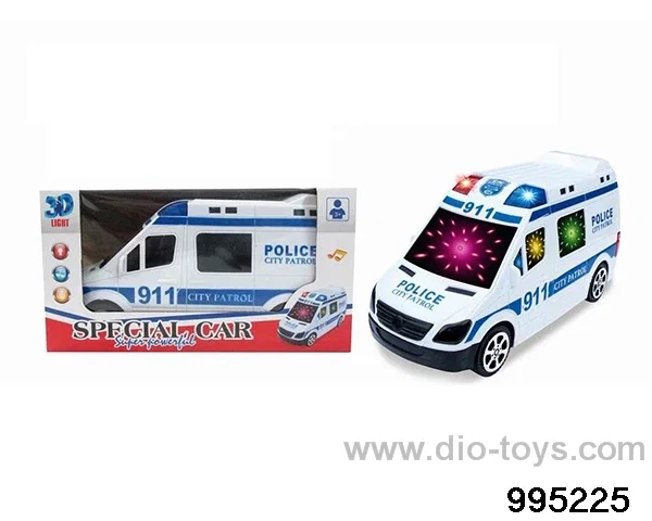 Electric universal English police car 3D lighting music does not include electricity in window box