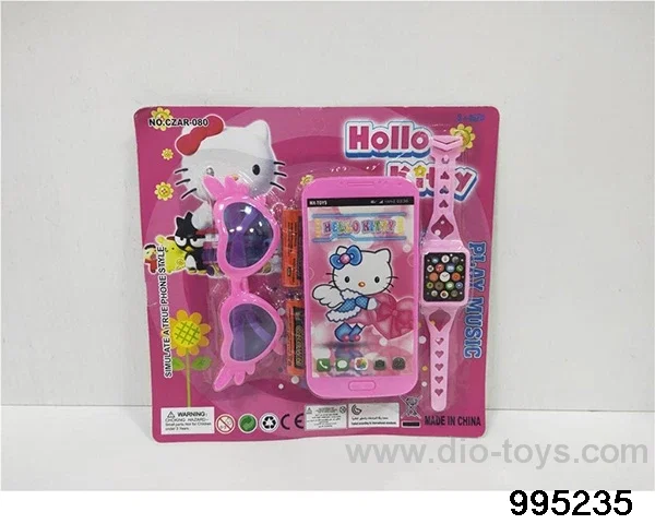 KT cat mobile phone plus glasses plus watch power pack in Blister card