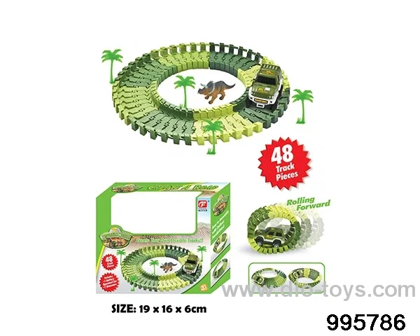 Electric dinosaur track in 48PCS window box