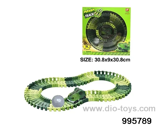 Electric dinosaur track in 78PCS window box