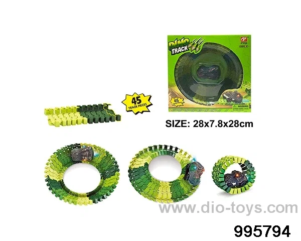Electric dinosaur track in 45PCS window box