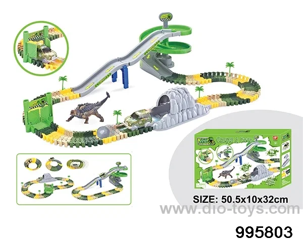 Electric dinosaur track in 96PCS color box