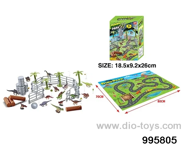 Electric dinosaur track in color box