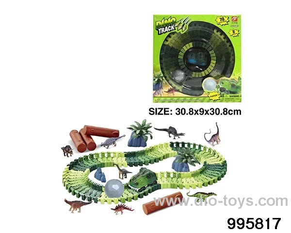 Electric dinosaur track in 78PCS window box