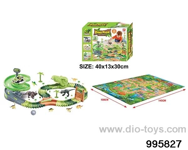 Electric dinosaur track in 72PCS color box
