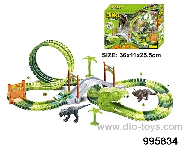 Electric dinosaur track in 120PCS color box