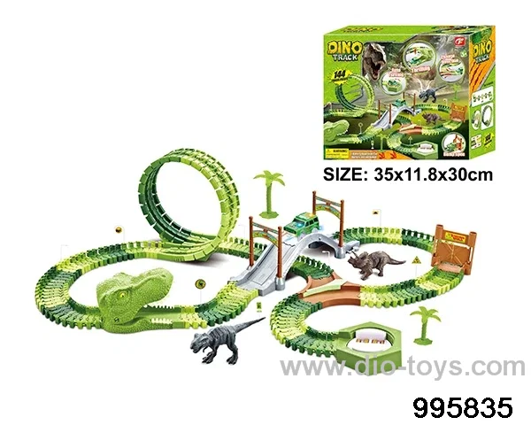 Electric dinosaur track in 144PCS color box