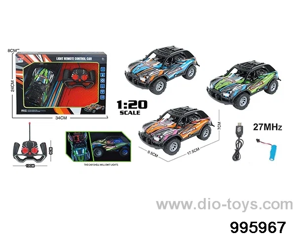 1:20 4ch PVC shell short card off-road rc racing cool LED light in window box