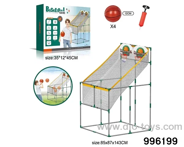 Double large basketball board shooting machine in color box