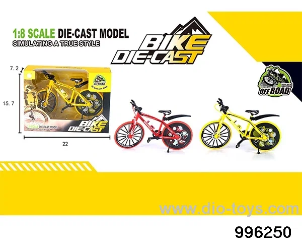 Alloy off-road bicycle with mudguard flashing wheel in window box