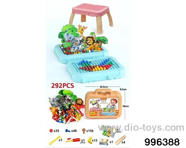 Mixed assembly of animal and mushroom nails (291PCS) in Plastic film