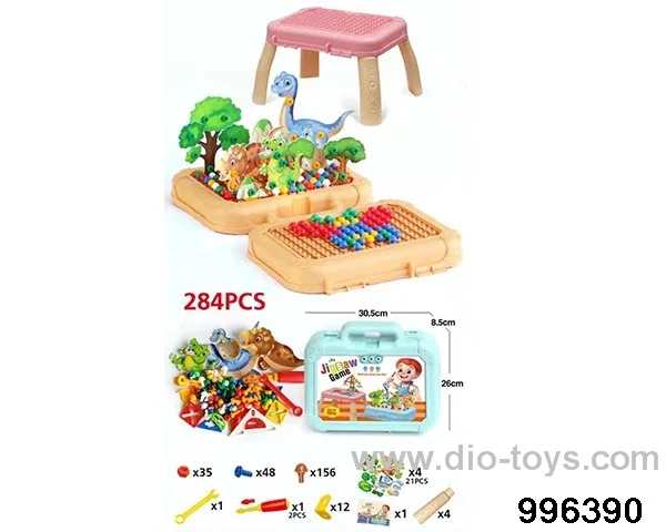 Dinosaur and mushroom nail mixed and assembled (283PCS) in Plastic film