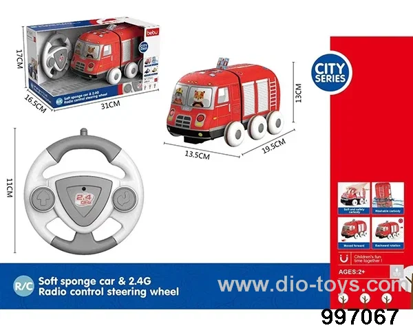 2.4G RC 2ch plush fire truck in display box