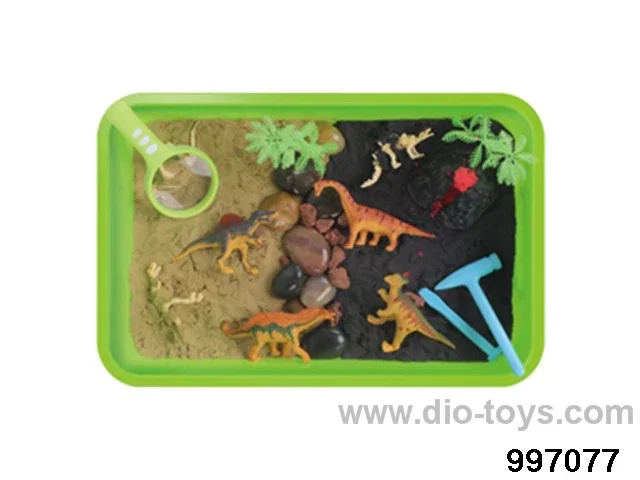 space sand play set in plastic box