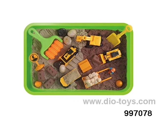 space sand play set in plastic box
