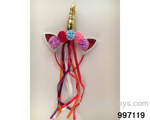 Unicorn head buckle (5 flowers) in opp bag