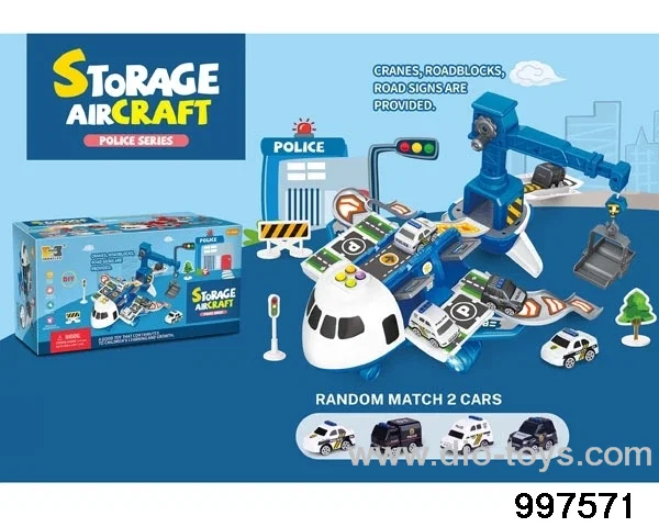 mini 2-in-1 multifunctional deformational storage inertial airplane parking lot with sound and light
