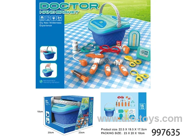 doctor set picnic basket in window box