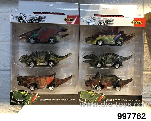 Dinosaur Pull Back sports car 3 pieces/2 boxes in window box