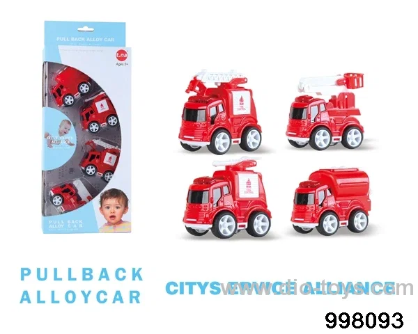 4pcs friction alloy car