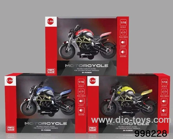 pull back alloy motorcycle with light/sound