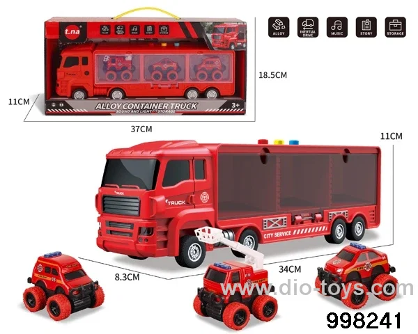 free wheel truck with 3pcs pull back alloy car