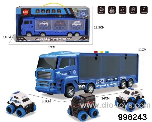 free wheel truck with 3pcs pull back alloy car