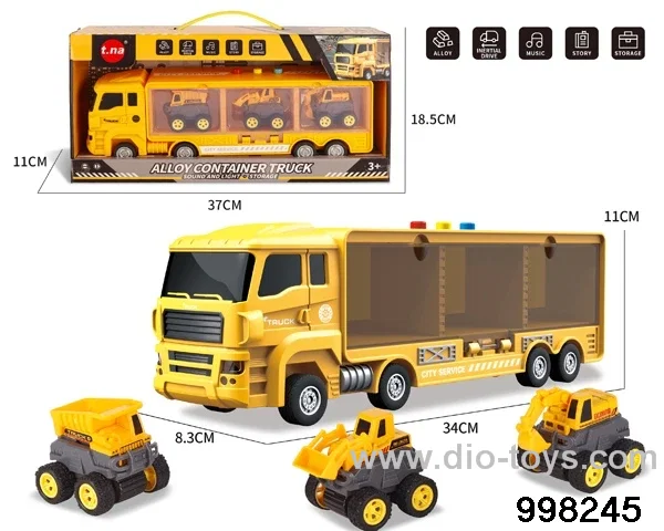 free wheel truck with 3pcs pull back alloy car