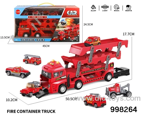 container truck with 6pcs alloy car