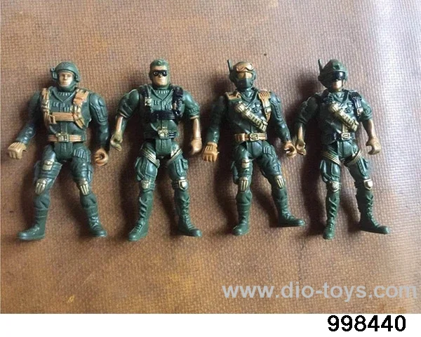 1 9cm soldier, 4 mixed suits in opp bag