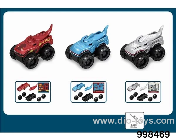 Assembling shark car in opp bag