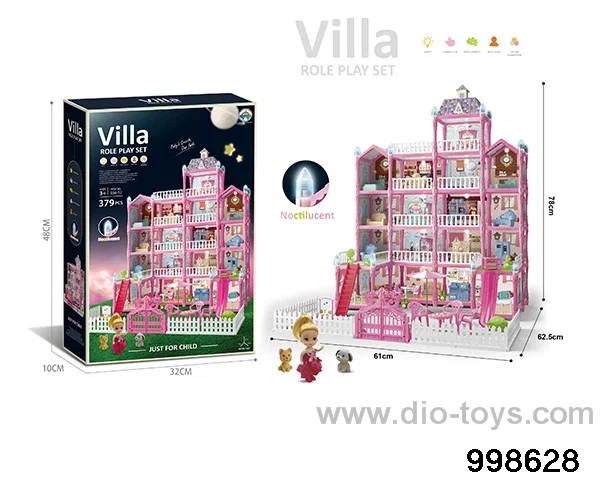 Glow DIY assembled castle villa (English version) in color box