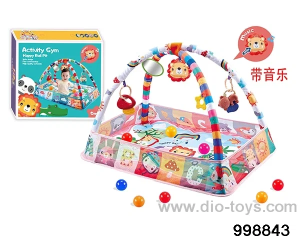 Infant multi-function fence fitness rack with 8 sea balls in color box