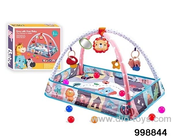 Infant multi-function fence fitness rack with 8 sea balls in color box